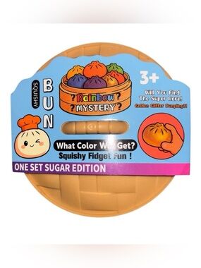 💜 Rainbow Mystery Viral Squishy Bun Dumpling - One Set (Sugar Edition)